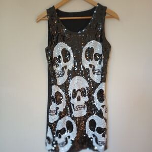 Forum Novelties Women's Skulls & Sequin Midi Dress Size S
